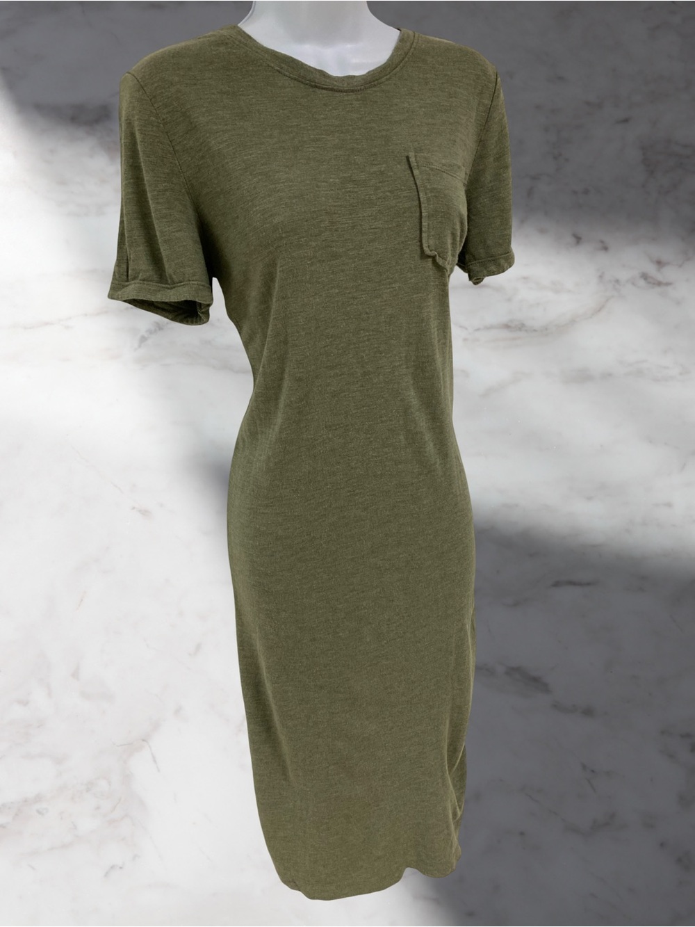 Jessica Simpson Olive Knit T Shirt Midi Dress, Size Medium